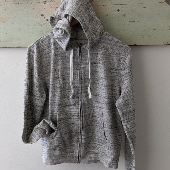 SO I NWT Heather Gray Zippered Lounge Life Hoodie Sweatshirt, L - Picture 3 of 11